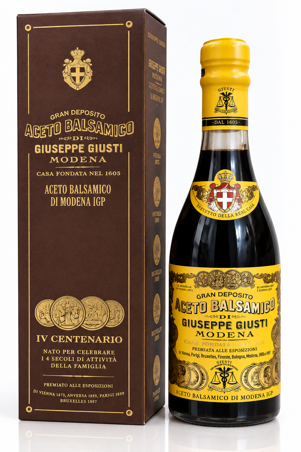 Giuseppe Giusti IV Centenario – Aceto Balsamico di Modena IGP 4 Medaglie d’Oro, 250 ml con astuccio
