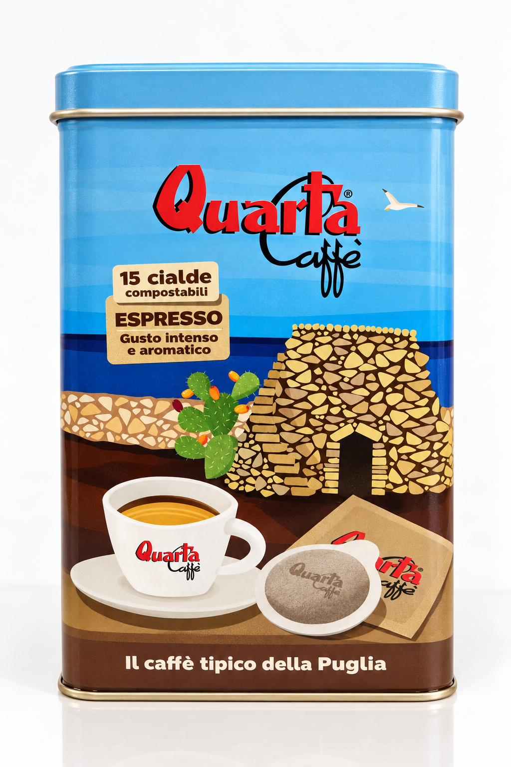 Quarta Caffè Espresso – Barattolo da collezione con 15 cialde compostabili