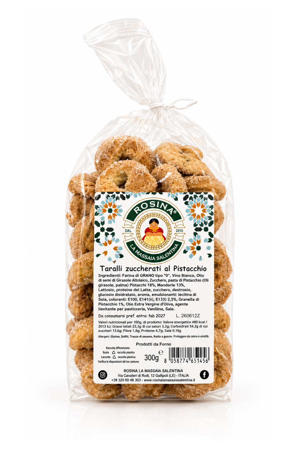 Taralli Zuccherati al Pistacchio 300gr