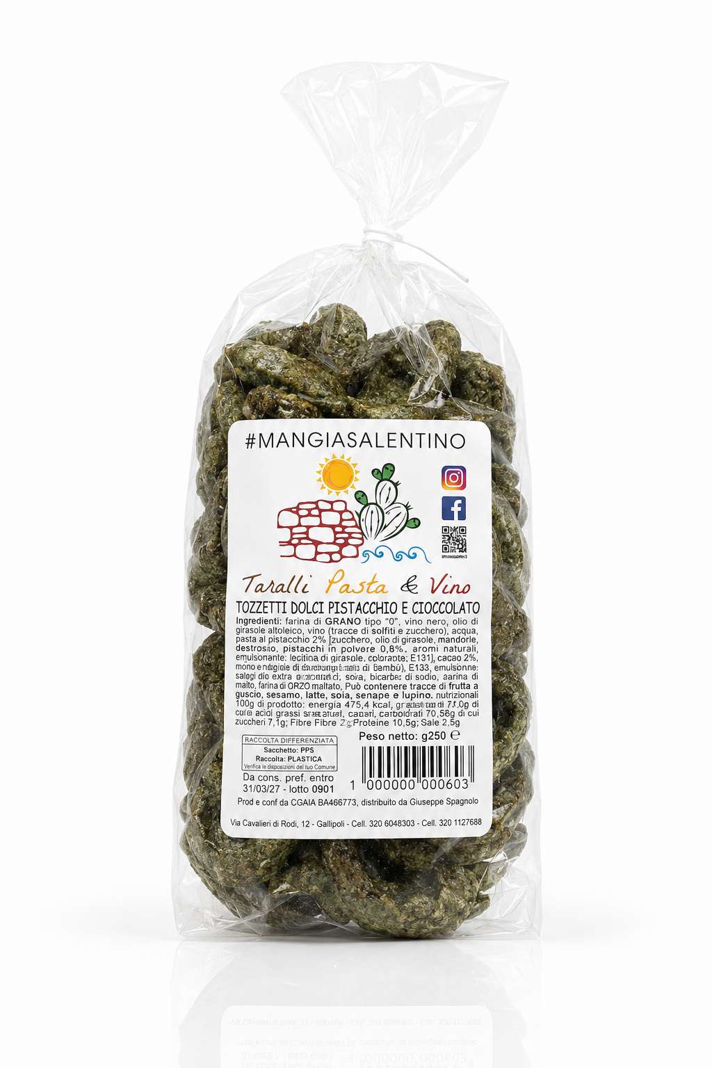Taralli zuccherati pistacchio e cioccolato